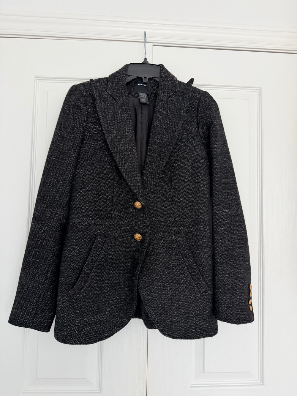 Smythe Charcoal Tweed Blazer Jacket